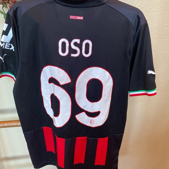 AC Milan Oso 2022/2023 Home Puma Black And Red Jersey, XL - Picture 7 of 8
